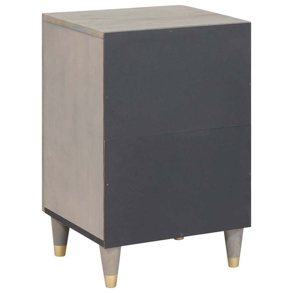 Grauer Badezimmerschrank Mango Massivholz 38x33x58cm