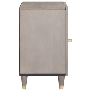 Grauer Badezimmerschrank Mango Massivholz 38x33x58cm