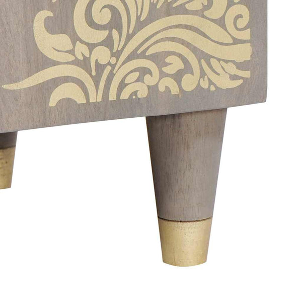 Grauer Badezimmerschrank Mango Massivholz