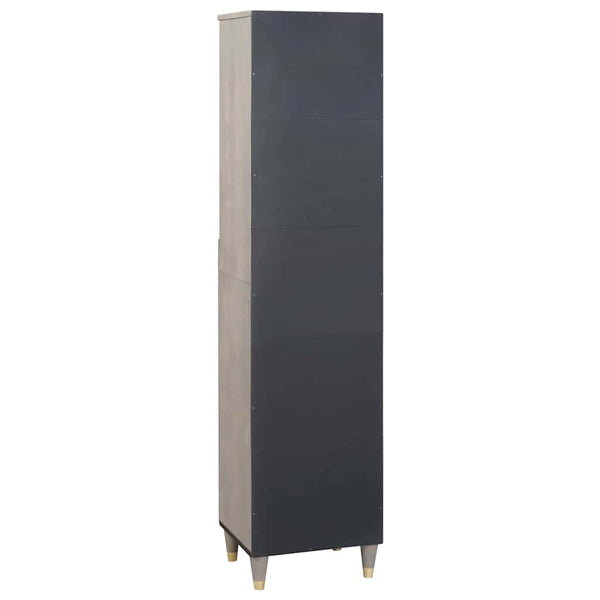 Grauer Badezimmerschrank Mango Massivholz