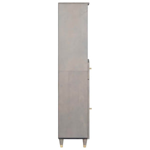 Grauer Badezimmerschrank Mango Massivholz