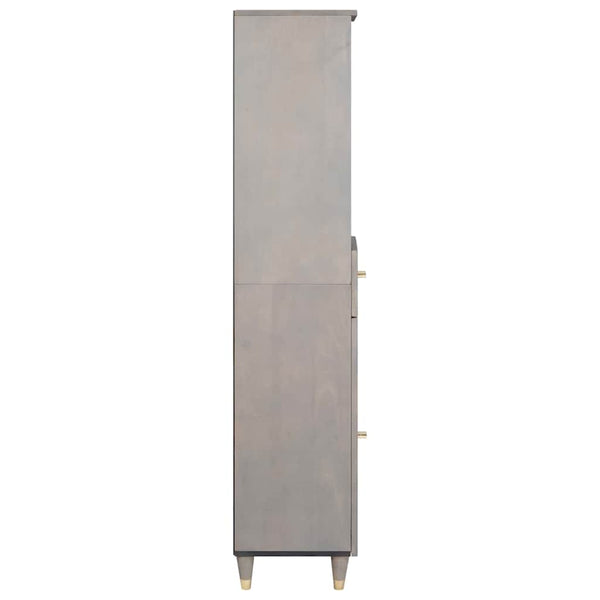 Grauer Badezimmerschrank Mango Massivholz