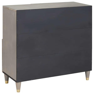Sideboard Grau/Gold 80cm Mango Massivholz