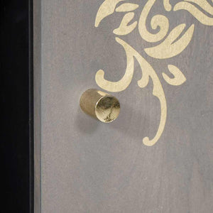 Sideboard Grau/Gold Mango Massivholz 90 cm