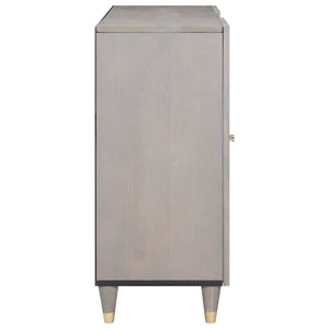 Sideboard Grau/Gold Mango Massivholz 90 cm