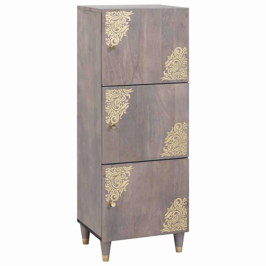 Graues und goldenes Highboard Mango Massivholz