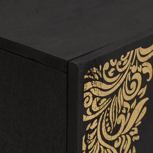 TV-Schrank Schwarz Mango Massivholz 105cm