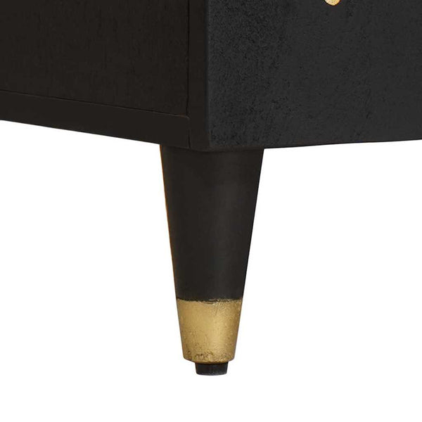 TV-Schrank Schwarz Mango Massivholz 105cm