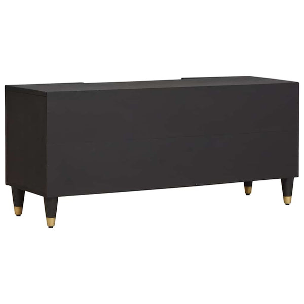 TV-Schrank Schwarz Mango Massivholz 105cm