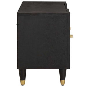 TV-Schrank Schwarz Mango Massivholz 105cm
