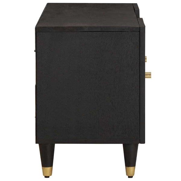 TV-Schrank Schwarz Mango Massivholz 105cm