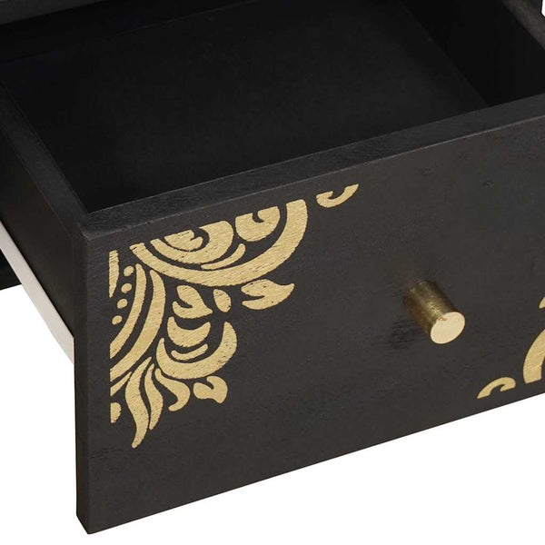Schwarzer TV-Schrank Mango Massivholz 70 cm