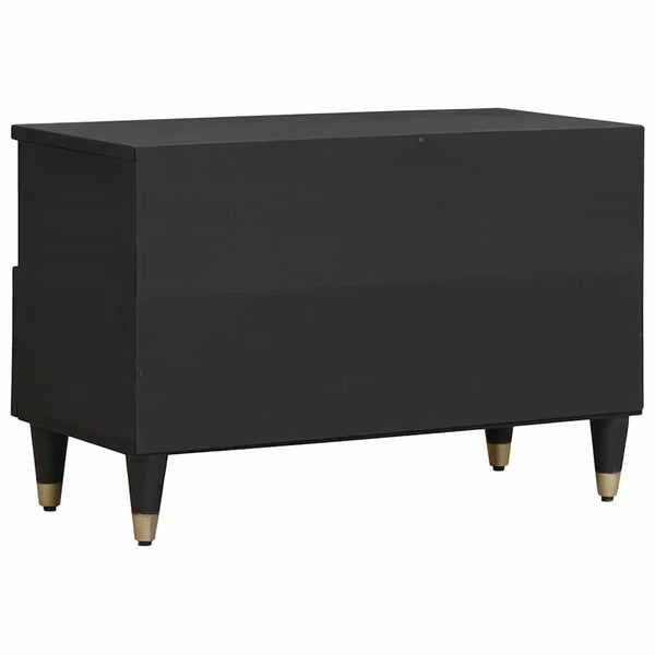 Schwarzer TV-Schrank Mango Massivholz 70 cm
