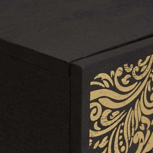 Schwarzer Couchtisch Mango Massivholz 100x54 cm
