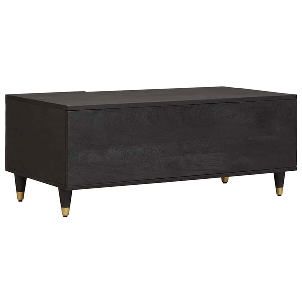 Schwarzer Couchtisch Mango Massivholz 100x54 cm