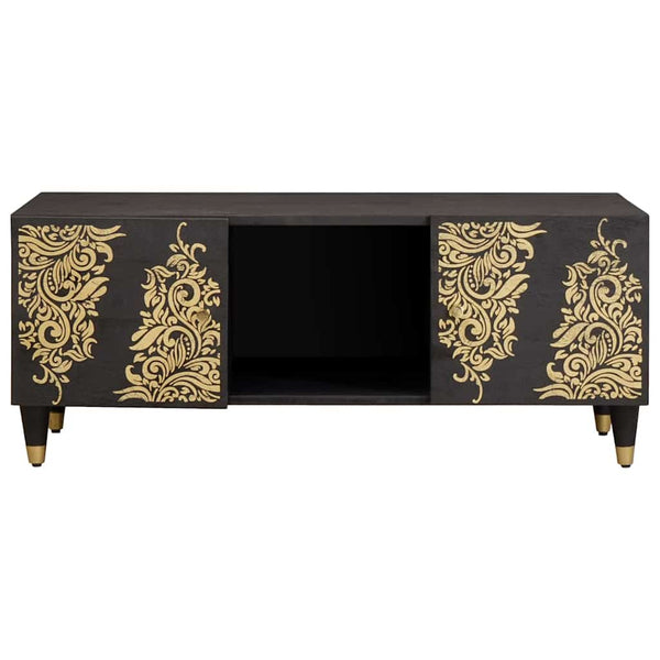 Schwarzer Couchtisch Mango Massivholz 100x54 cm