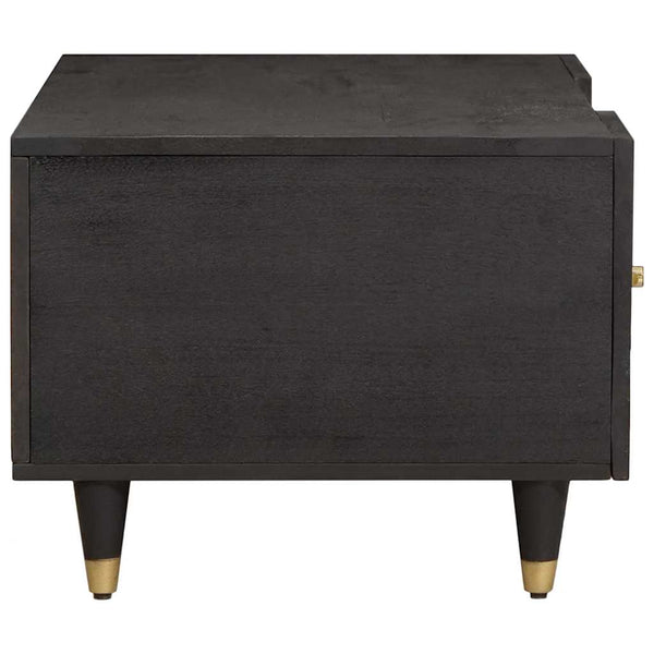 Schwarzer Couchtisch Mango Massivholz 100x54 cm