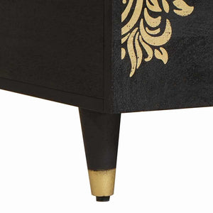Schwarzer Couchtisch Mango Massivholz 80x54 cm