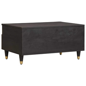 Schwarzer Couchtisch Mango Massivholz 80x54 cm