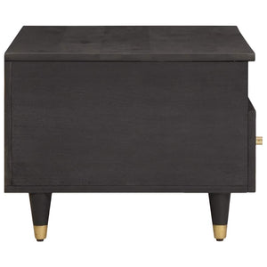 Schwarzer Couchtisch Mango Massivholz 80x54 cm