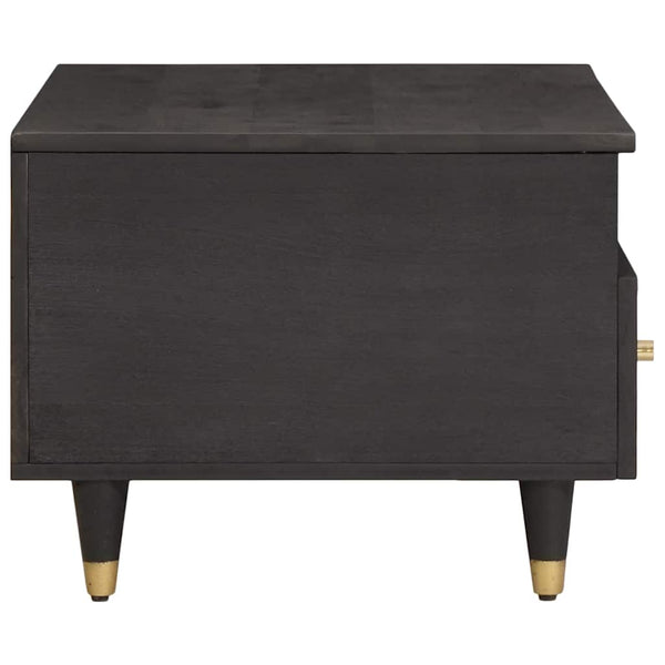 Schwarzer Couchtisch Mango Massivholz 80x54 cm