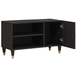 Schwarzer TV-Schrank Mango Massivholz 80cm