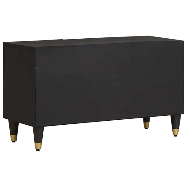 Schwarzer TV-Schrank Mango Massivholz 80cm