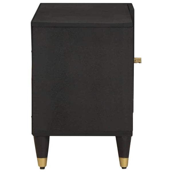 Schwarzer TV-Schrank Mango Massivholz 80cm