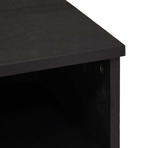 vidaXL Meuble TV avec étagère Noir 100 x 33 x 46 cm Bois de manguier massif