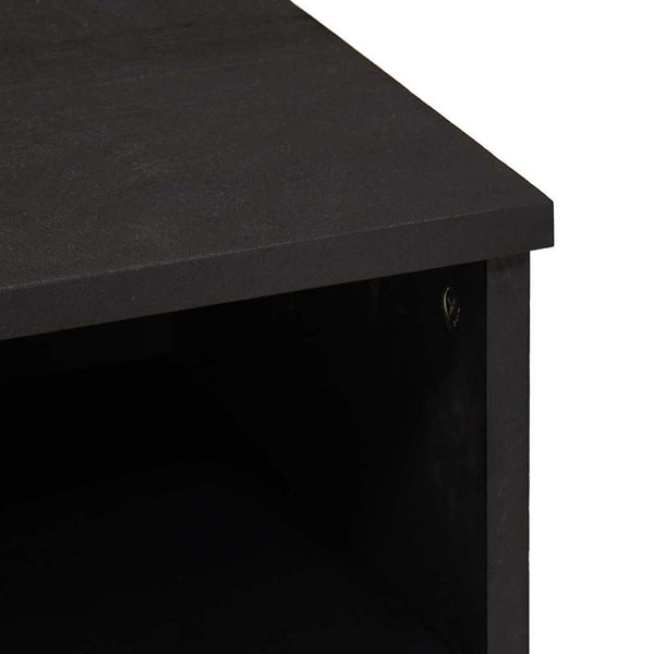 vidaXL Meuble TV avec étagère Noir 100 x 33 x 46 cm Bois de manguier massif