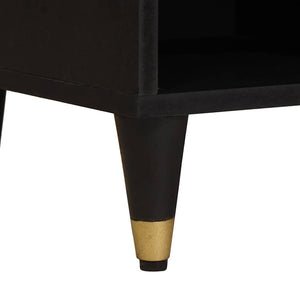 vidaXL Meuble TV avec étagère Noir 100 x 33 x 46 cm Bois de manguier massif