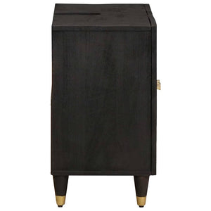Waschbeckenunterschrank Schwarz Mangoholz 62 cm