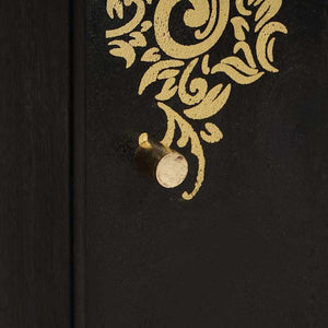 Schwarzer Wandschrank Mango Massivholz 38x48 cm