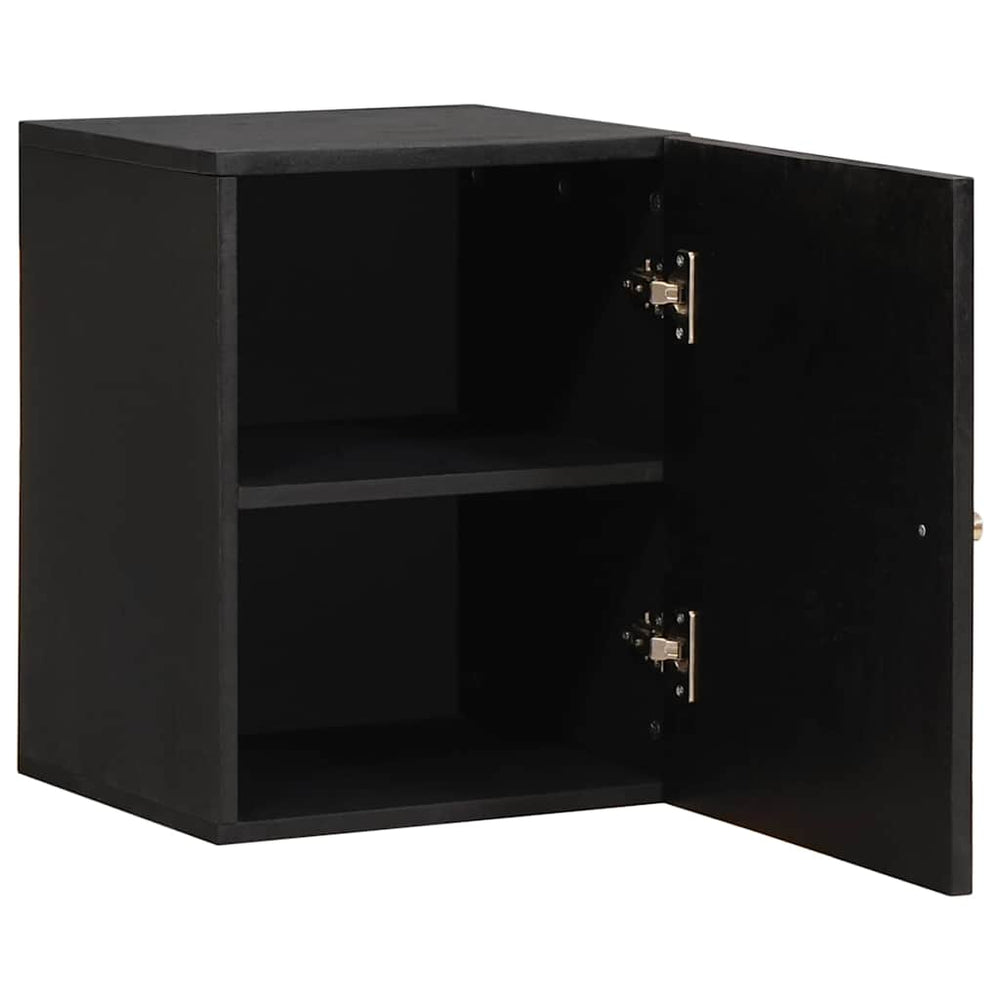 Schwarzer Wandschrank Mango Massivholz 38x48 cm