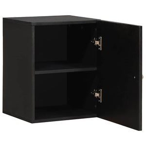 Schwarzer Wandschrank Mango Massivholz 38x48 cm