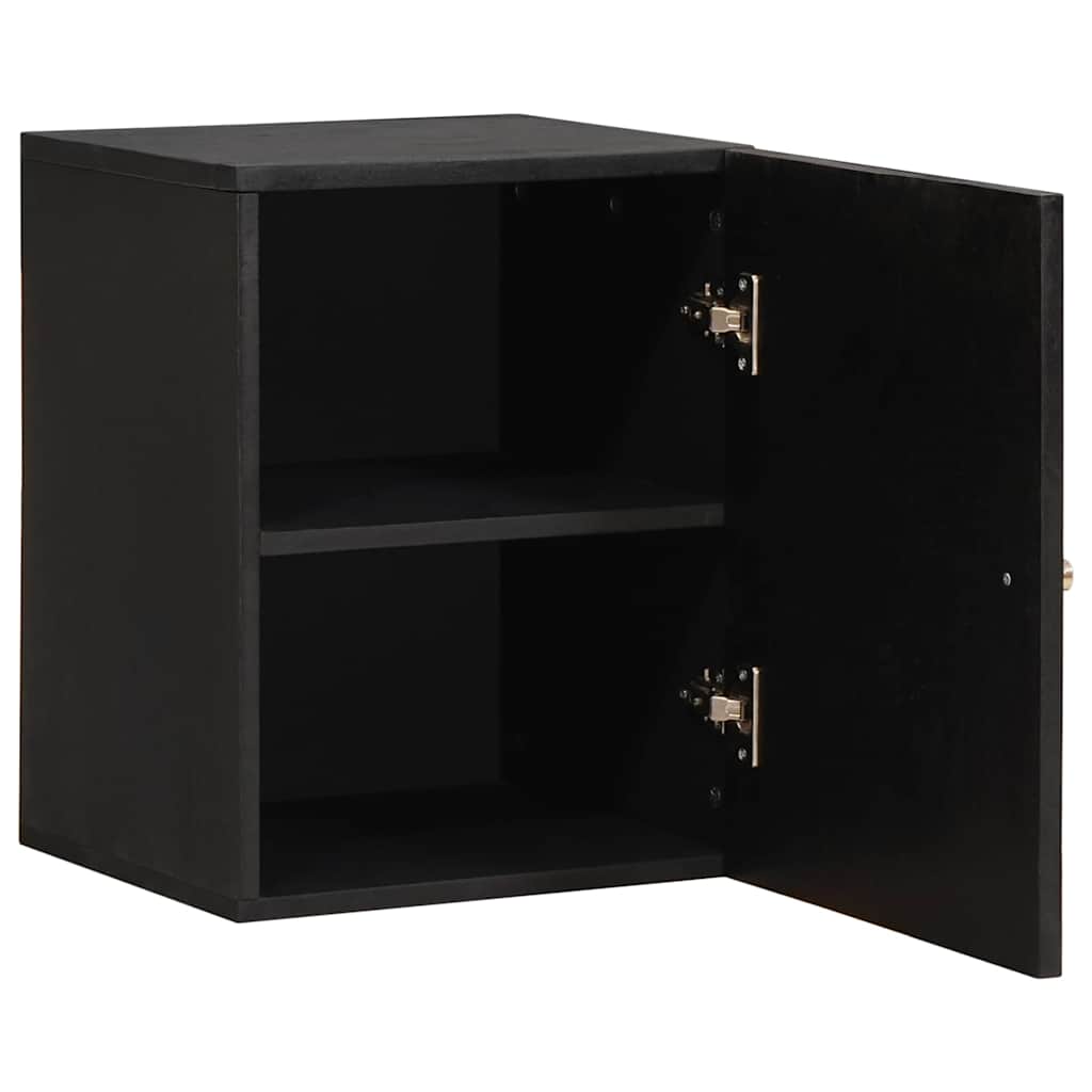 Schwarzer Wandschrank Mango Massivholz 38x48 cm
