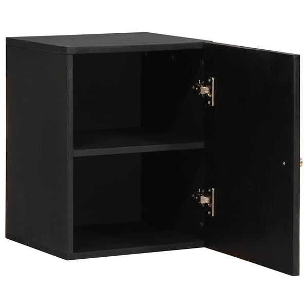Schwarzer Wandschrank Mango Massivholz 38x48 cm