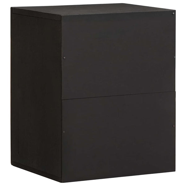 Schwarzer Wandschrank Mango Massivholz 38x48 cm