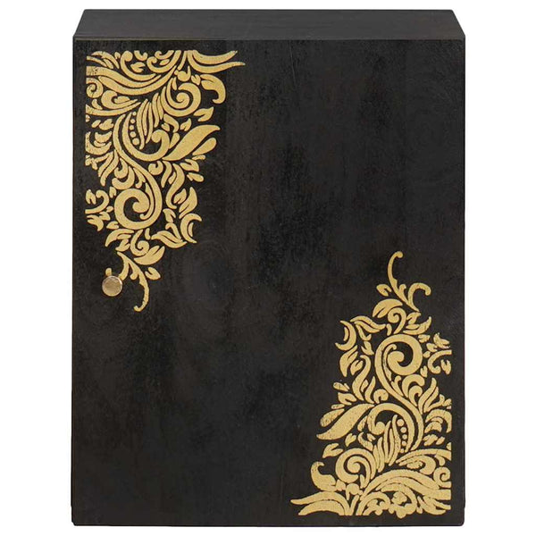 Schwarzer Wandschrank Mango Massivholz 38x48 cm