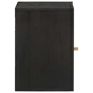 Schwarzer Wandschrank Mango Massivholz 38x48 cm