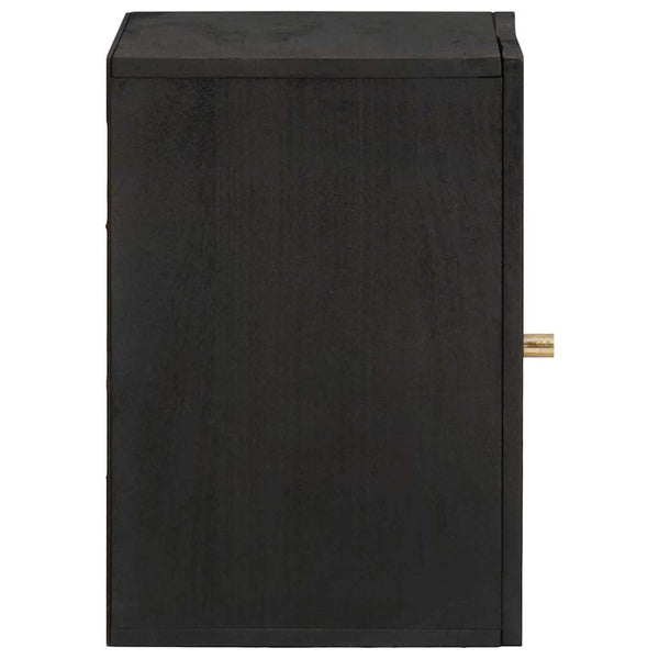 Schwarzer Wandschrank Mango Massivholz 38x48 cm