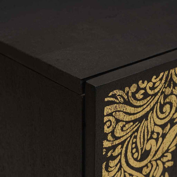 Schwarzer Badezimmerschrank Mango Massivholz 38x33x58cm