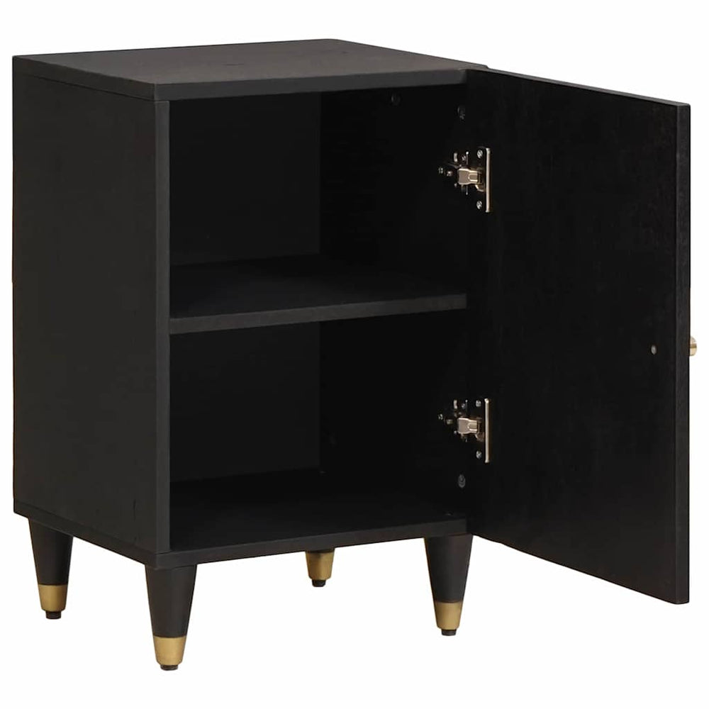 Schwarzer Badezimmerschrank Mango Massivholz 38x33x58cm