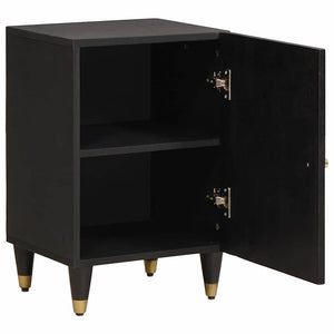 Schwarzer Badezimmerschrank Mango Massivholz 38x33x58cm