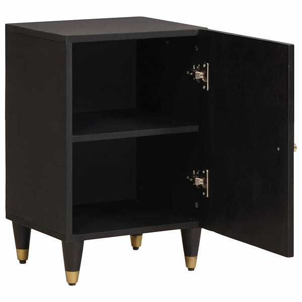 Schwarzer Badezimmerschrank Mango Massivholz 38x33x58cm