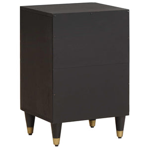 Schwarzer Badezimmerschrank Mango Massivholz 38x33x58cm