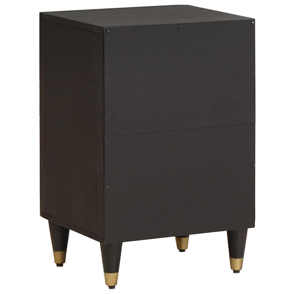 Schwarzer Badezimmerschrank Mango Massivholz 38x33x58cm