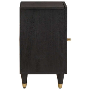 Schwarzer Badezimmerschrank Mango Massivholz 38x33x58cm