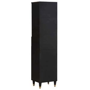 Schwarzer Mangoholz Badezimmerschrank 38x160cm