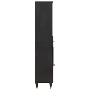 Schwarzer Mangoholz Badezimmerschrank 38x160cm